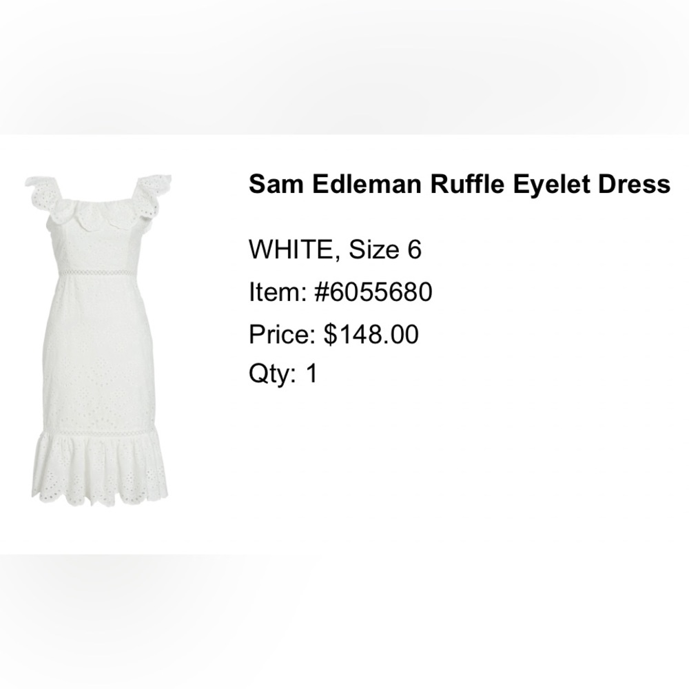 Sam Edelman Ruffle Eyelet Dress - Picture 2 of 7